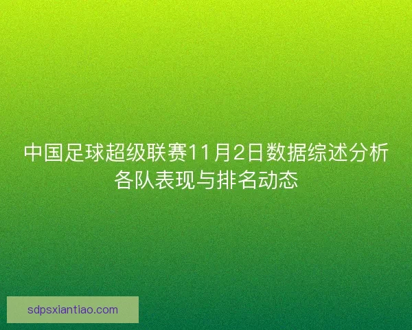 中国足球超级联赛11月2日数据综述分析各队表现与排名动态 中国足球超级联赛11月2日数据综述分析各队表现与排名动态