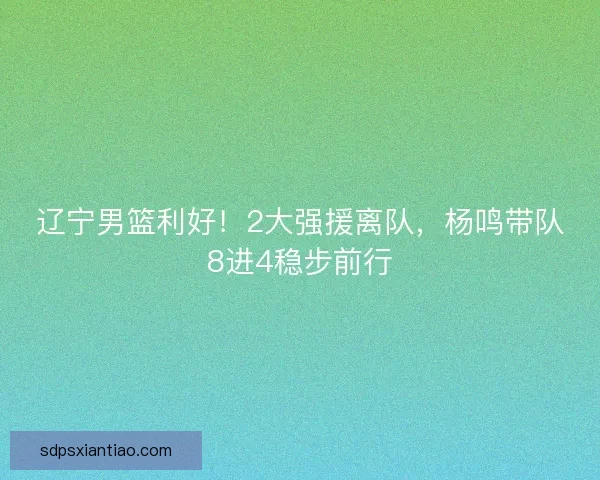 辽宁男篮利好!2大强援离队,杨鸣带队8进4稳步前行 辽宁男篮利好!2大强援离队,杨鸣带队8进4稳步前行