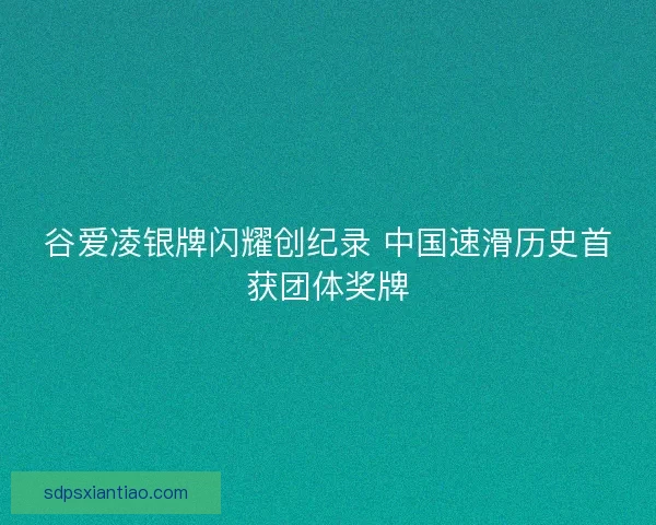 谷爱凌银牌闪耀创纪录 中国速滑历史首获团体奖牌 谷爱凌银牌闪耀创纪录 中国速滑历史首获团体奖牌